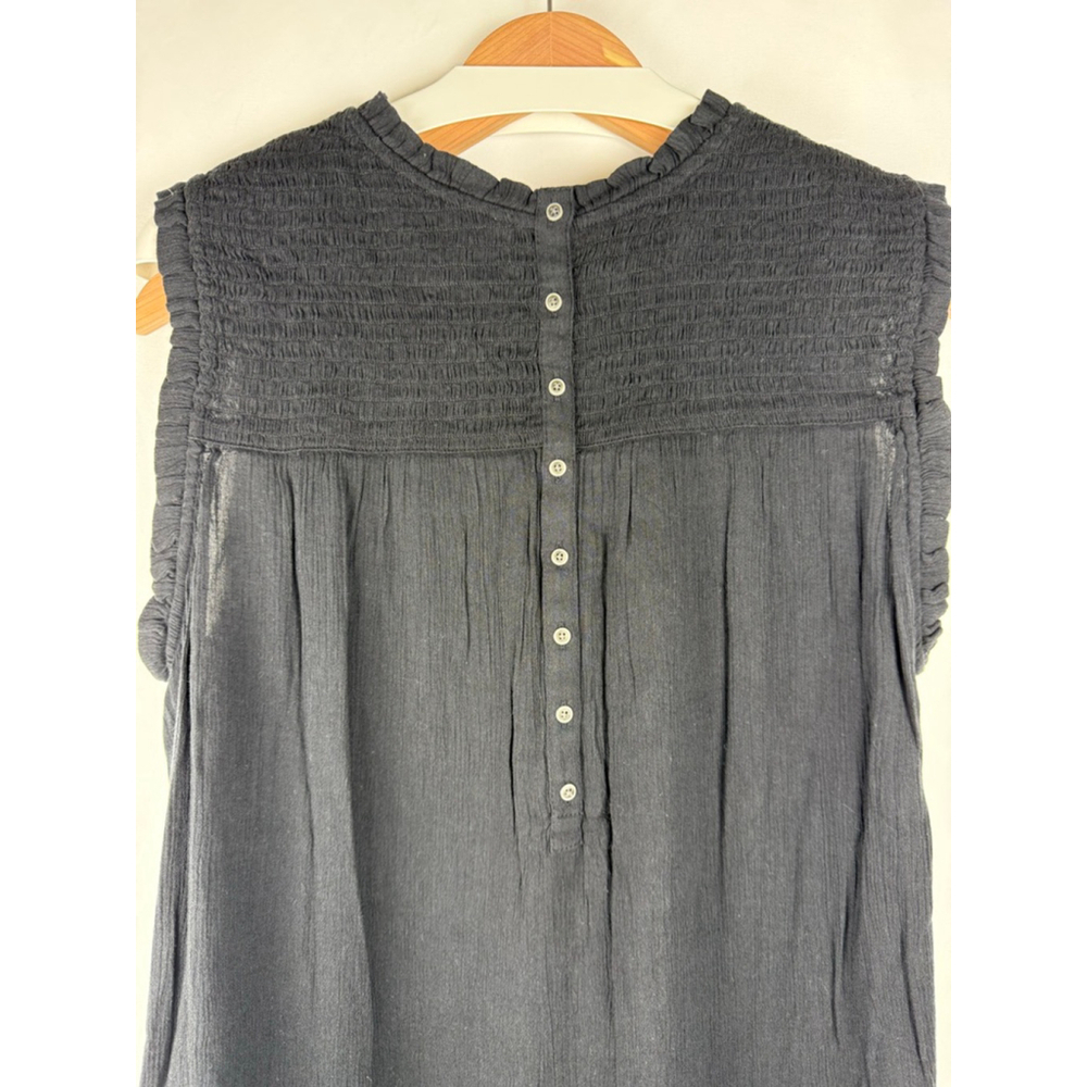 Women's Caslon Smocked Blouse Black Size XL - Picture 6 of 8